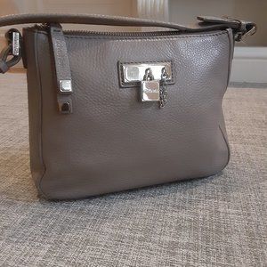 Calvin Klein pebble leather taupe handbag